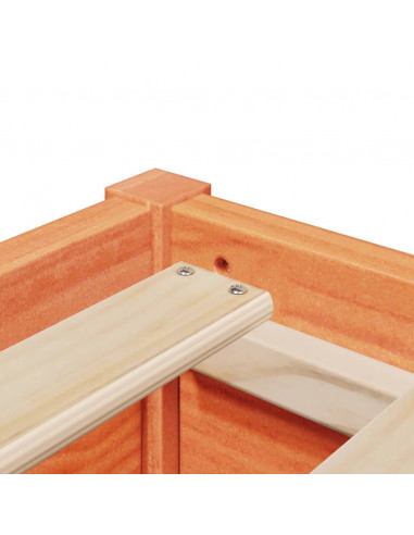 Letto con Materasso Marrone Cera 90x190cm Legno Massello Pino