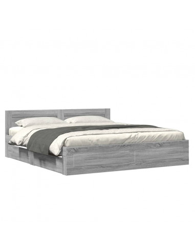 Giroletto Testiera Grigio Sonoma 200x200 cm Legno Multistrato