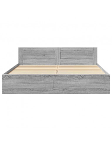 Giroletto Testiera Grigio Sonoma 200x200 cm Legno Multistrato