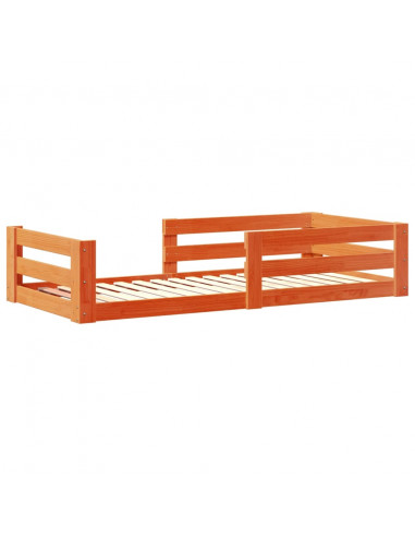 Letto senza Materasso Marrone Cera 90x190 cm in Legno di Pino