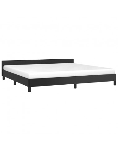 Giroletto con Testiera Nero 200x200 cm in Similpelle