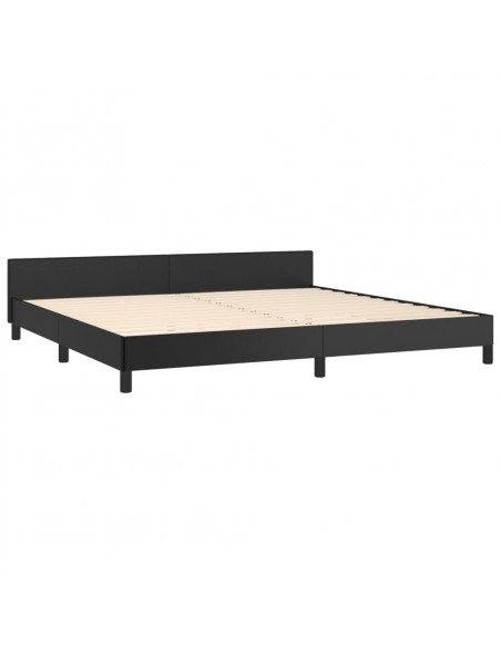 Giroletto con Testiera Nero 200x200 cm in Similpelle