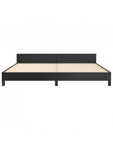 Giroletto con Testiera Nero 200x200 cm in Similpelle