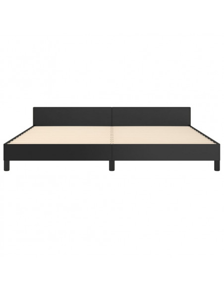 Giroletto con Testiera Nero 200x200 cm in Similpelle
