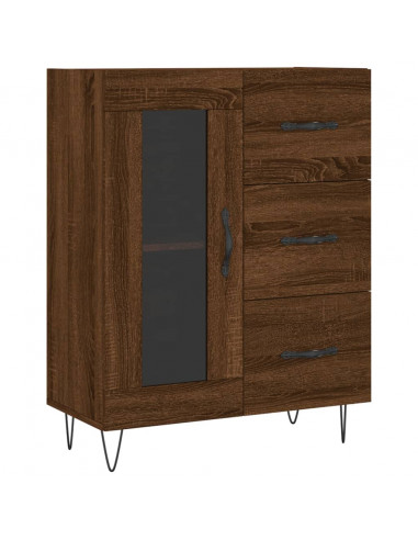 Credenza Rovere Marrone 69,5x34x180 cm in Legno Multistrato