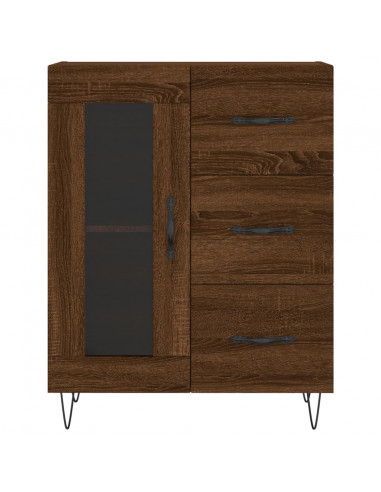 Credenza Rovere Marrone 69,5x34x180 cm in Legno Multistrato