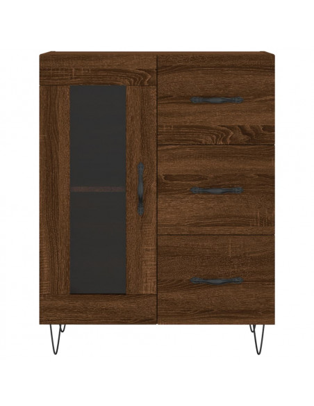 Credenza Rovere Marrone 69,5x34x180 cm in Legno Multistrato