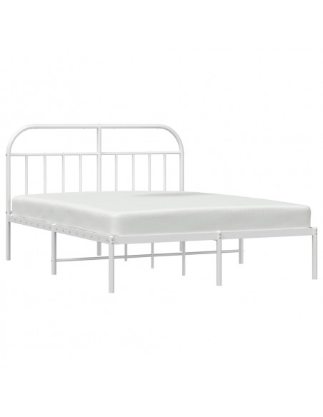Giroletto con Testiera Metallo Bianco 180x200 cm