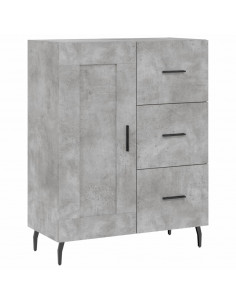 Credenza Grigio Cemento 69,5x34x180 cm in Legno Multistrato 2