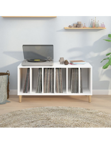 Mobile Porta Dischi Bianco 100x38x48 cm in Legno Multistrato
