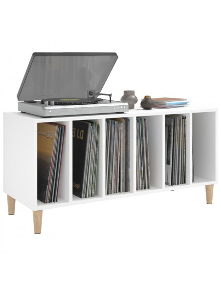 Mobile Porta Dischi Bianco 100x38x48 cm in Legno Multistrato