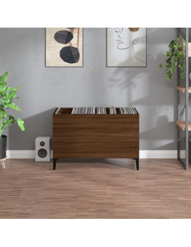 Mobile Porta Dischi Rovere Marrone 74,5x38x48 Legno Multistrato