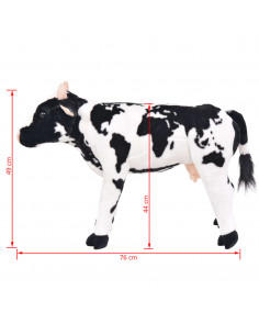 Mucca in Peluche in Piedi Nera e Bianca XXL
