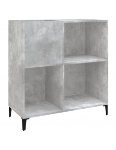 Mobile Porta Dischi Grigio Cemento 84,5x38x89 Legno Multistrato 2