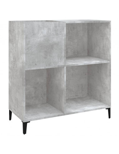 Mobile Porta Dischi Grigio Cemento 84,5x38x89 Legno Multistrato