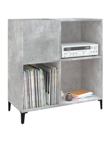 Mobile Porta Dischi Grigio Cemento 84,5x38x89 Legno Multistrato