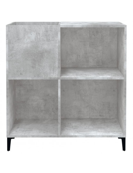 Mobile Porta Dischi Grigio Cemento 84,5x38x89 Legno Multistrato