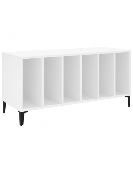 Mobile Porta Dischi Bianco 100x38x48 cm in Legno Multistrato