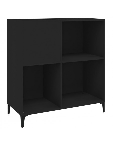 Mobile Porta Dischi Nero 84,5x38x89 cm in Legno Multistrato