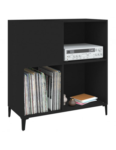 Mobile Porta Dischi Nero 84,5x38x89 cm in Legno Multistrato