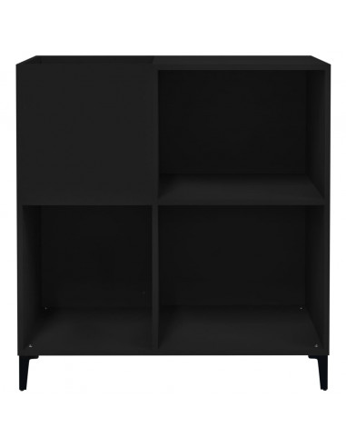 Mobile Porta Dischi Nero 84,5x38x89 cm in Legno Multistrato