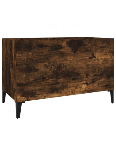 Mobile Porta Dischi Rovere Fumo 74,5x38x48 cm Legno Multistrato