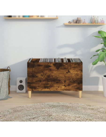 Mobile Porta Dischi Rovere Fumo 74,5x38x48 cm Legno Multistrato