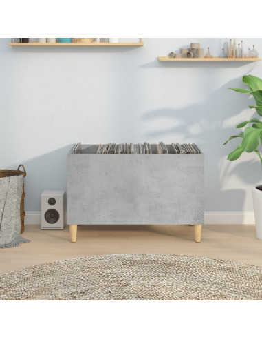 Mobile Porta Dischi Grigio Cemento 74,5x38x48 Legno Multistrato