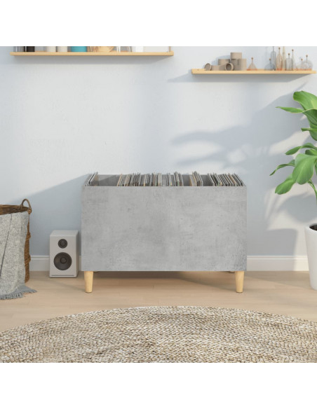 Mobile Porta Dischi Grigio Cemento 74,5x38x48 Legno Multistrato
