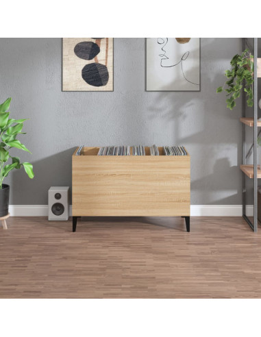 Mobile Porta Dischi Rovere Sonoma 74,5x38x48 Legno Multistrato
