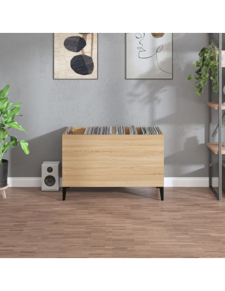 Mobile Porta Dischi Rovere Sonoma 74,5x38x48 Legno Multistrato