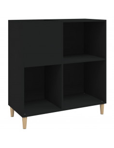 Mobile Porta Dischi Nero 84,5x38x89 cm in Legno Multistrato 2