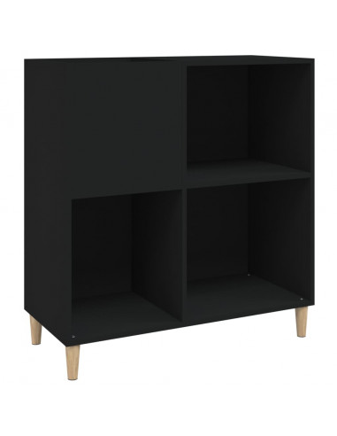 Mobile Porta Dischi Nero 84,5x38x89 cm in Legno Multistrato