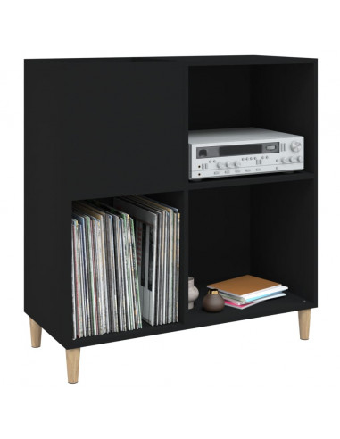 Mobile Porta Dischi Nero 84,5x38x89 cm in Legno Multistrato