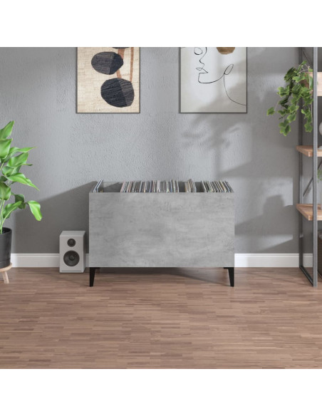 Mobile Porta Dischi Grigio Cemento 74,5x38x48 Legno Multistrato