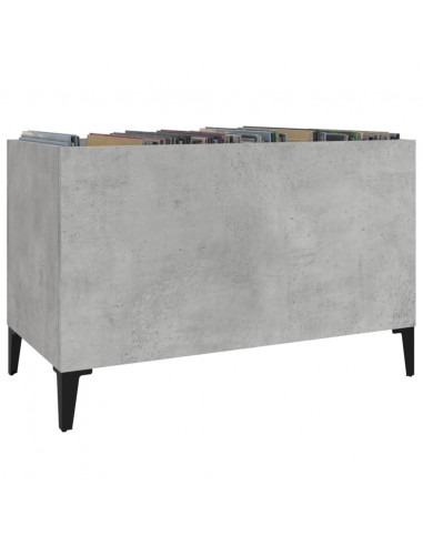 Mobile Porta Dischi Grigio Cemento 74,5x38x48 Legno Multistrato