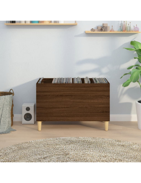 Mobile Porta Dischi Rovere Marrone 74,5x38x48 Legno Multistrato