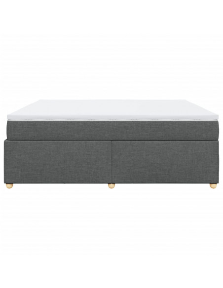 Giroletto a Molle con Materasso Grigio Scuro 180x200 cm Tessuto