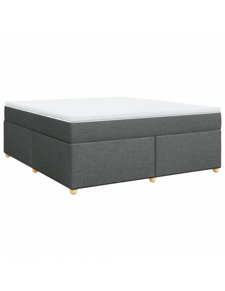 Giroletto a Molle con Materasso Grigio Scuro 180x200 cm Tessuto