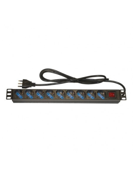 MULTIPRESA LINK DA RACK 19" 9 PRESE UNIVERSALI CON INTERRUTTORE SPINA ITALIANA 16A