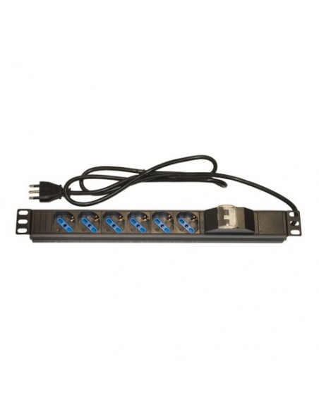 MULTIPRESA LINK PER RACK 19" CON 6 PRESE UNIVERSALI TRIPOLARI/SCHUKO MAGNETOTERMICA