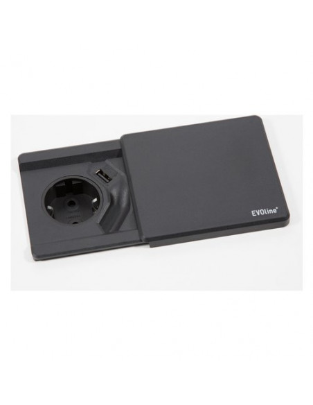 Multipresa mobile Evoline 159270000300 SQUARE 80 Nero Nero