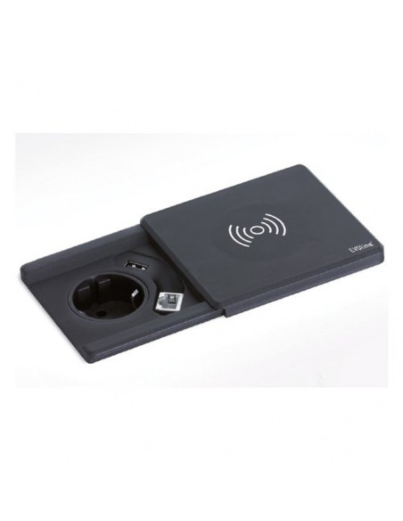 Multipresa mobile Evoline 159270000600 SQUARE 80 Nero Nero