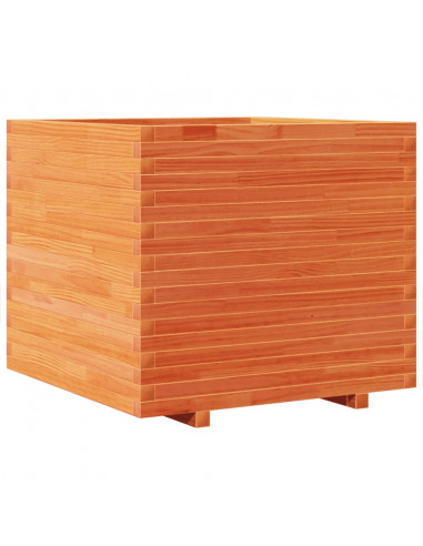 Fioriera Giardino Marrone Cera 80x80x72 cm Legno Massello Pino