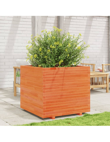 Fioriera Giardino Marrone Cera 80x80x72 cm Legno Massello Pino