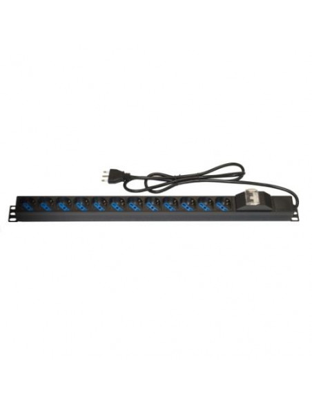 MULTIPRESA VERTICALE A 12 PORTE PER ARMADI RACK CON INTERRUTTORE MAGNETOTERMICO