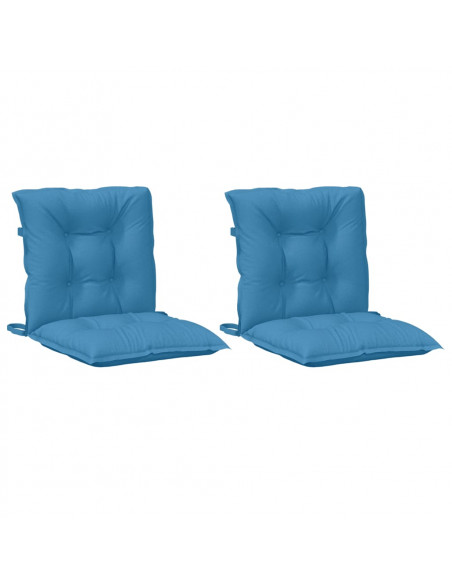 Cuscini Sedia Schiena Bassa 2 pz Blu Mélange 100x50x7 Tessuto