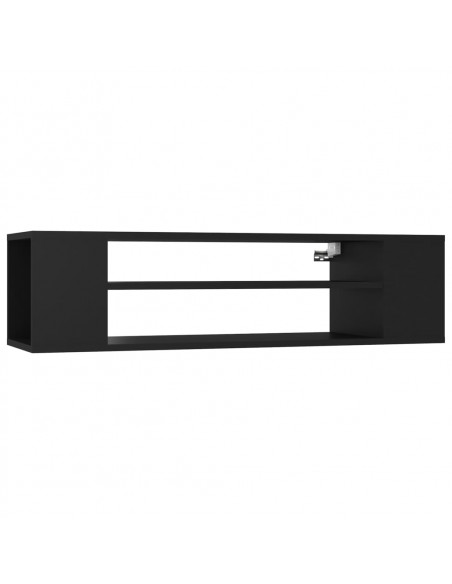 Mobile Porta TV Pensile Nero 100x30x26,5 cm Legno Multistrato