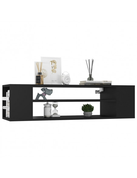 Mobile Porta TV Pensile Nero 100x30x26,5 cm Legno Multistrato