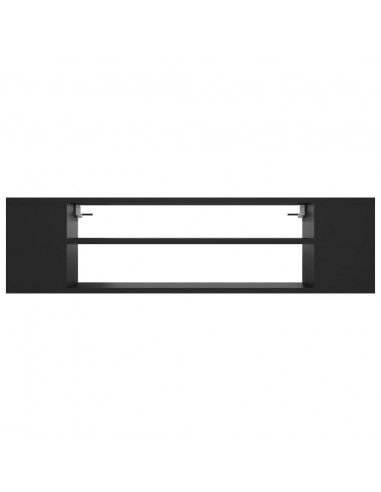 Mobile Porta TV Pensile Nero 100x30x26,5 cm Legno Multistrato